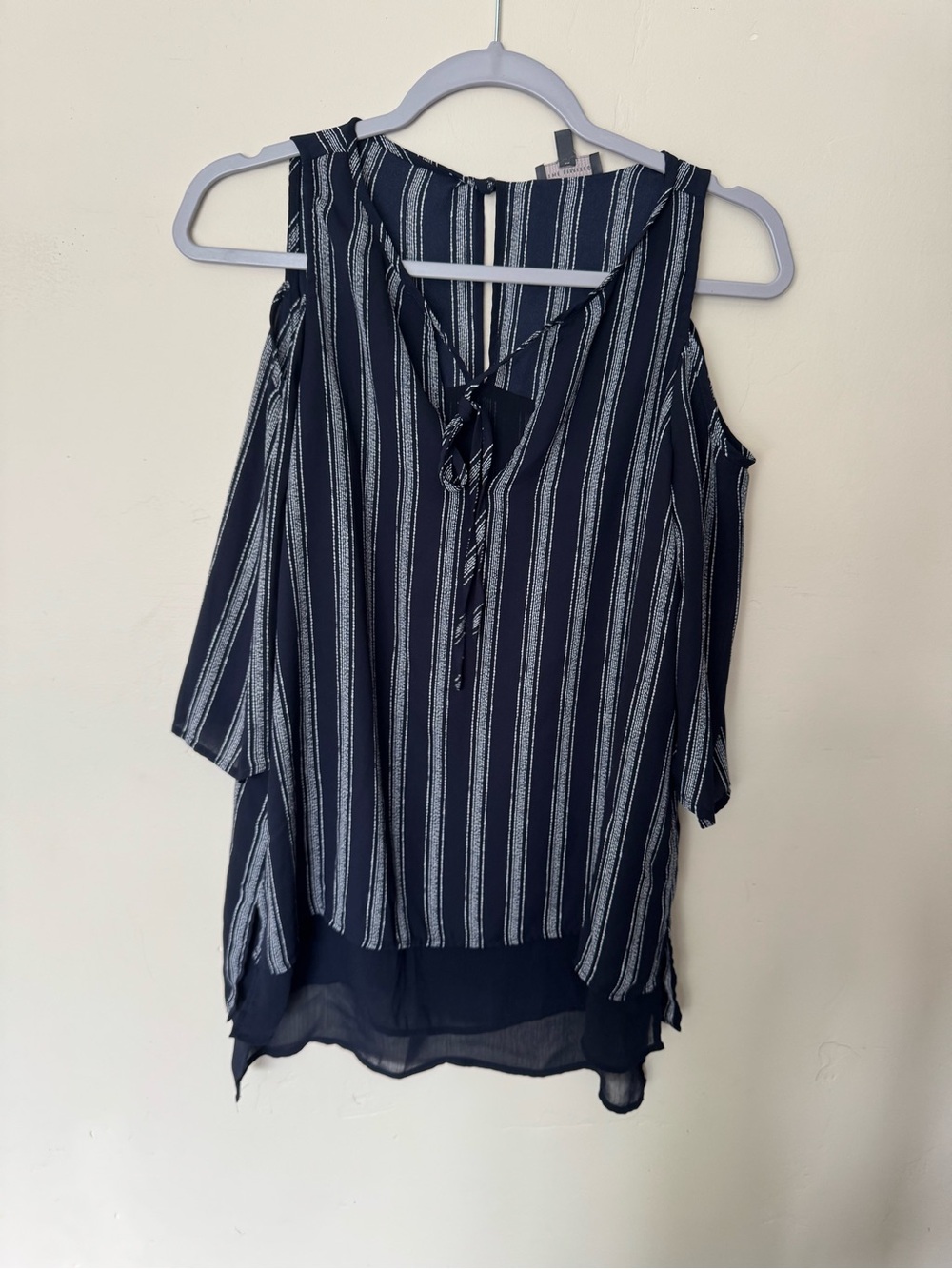 The Limited Women's Navy Stripe Cold-Shoulder Blouse